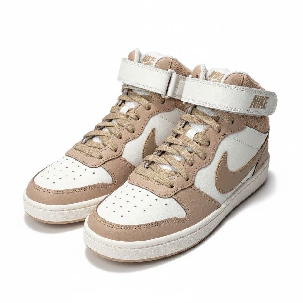 Nike Court Borough Mid 2 / Pale Ivory/Sail/ Hemp Youth Size 6Y Big Kids